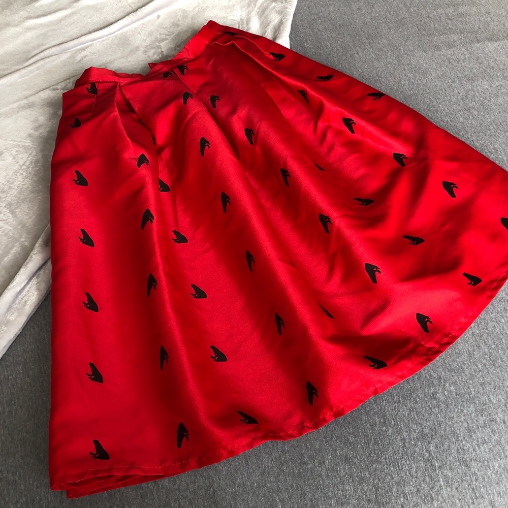 Red and black skirt